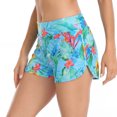 thumbnail image 6 of RELLECIGA Women's Turquoise Floral High Waisted Swim Shorts Swim Board Shorts for Women Size S, 6 of 9