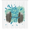 thumbnail image 3 of Ambesonne Fitness Shower Curtain, Retro Inspiration Words, 69"Wx70"L, Grey Almond Green Blue, 3 of 3