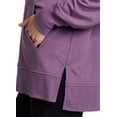 thumbnail image 4 of RBX Active Women's V-Neck French Terry Hoodie Tunic Sweatshirt, 4 of 5