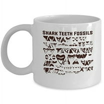 Shark Teeth 11 oz Coffee Mug - Fossil Design White Ceramic Gift