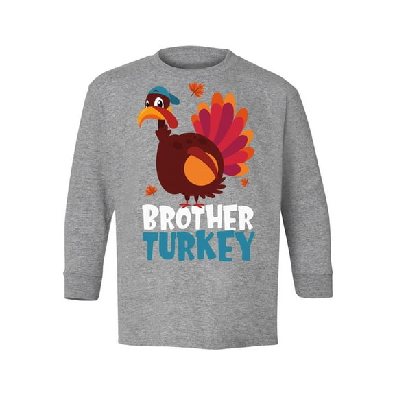 Awkward Styles Thanksgiving Youth Sweatshirt Brother Turkey Crewneck Tee for Kids