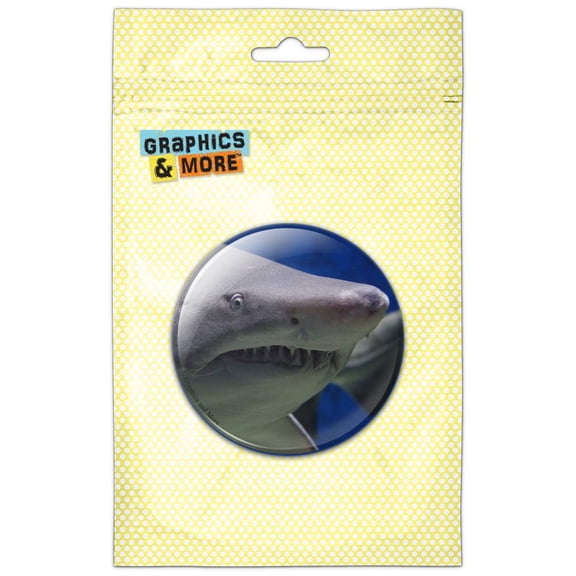 Shark Face with Teeth Pinback Button Pin Badge