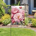 thumbnail image 5 of Peony Watercolor Background Garden Flag Double Sided House Flag for Outdoor Home, Personalized All Year Round Yard Decor 12 x 18 Inch, 5 of 6