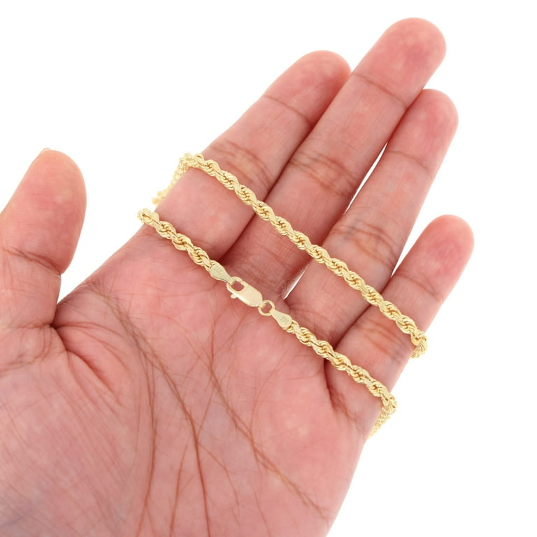 REAL 14K Solid Yellow Gold 3mm Rope Chain by Nuragold