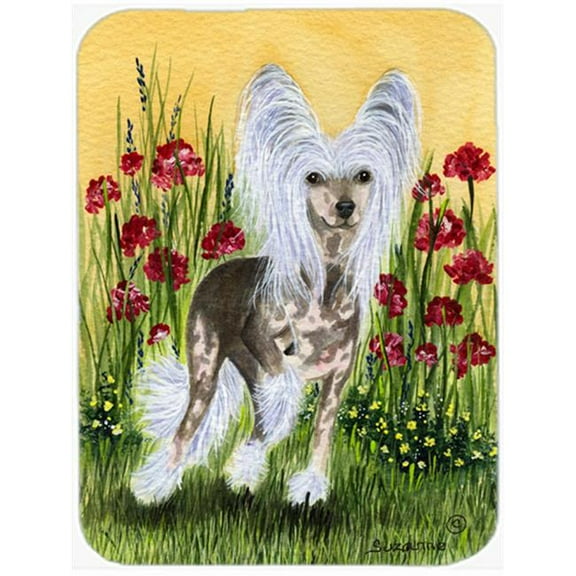 Caroline's Treasures Chinese Crested Glass Cutting Board Large