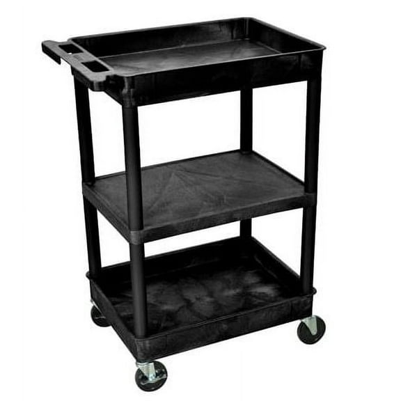 3 Shelf Black Tub Cart