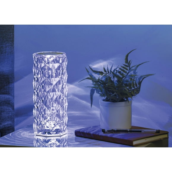 Merkury Innovations 8.5" Tall Diamond LED Touch Lamp Lampe d'ambiance multicolore sans fil