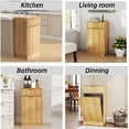thumbnail image 5 of Hassch Kitchen Trash Cabinet with Tilt-Out Hamper Design, Hidden 10–13 Gallon Garbage Bin Holder, Drawer Storage & Odor-Concealing Wood Cabinet for Small Spaces, Apartment, RV, Bathroom (Oak), 5 of 9