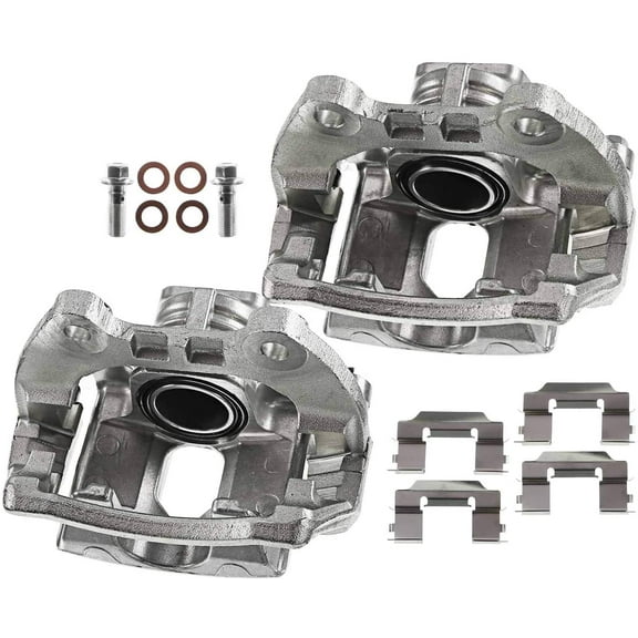 A-Premium Disc Brake Caliper Assembly with Bracket Compatible with Chevrolet Trailblazer 2002-2009 Buick Rainier 2004-2007 GMC Envoy Saab 9-7x Rear Left and Right Side 2-PC Set