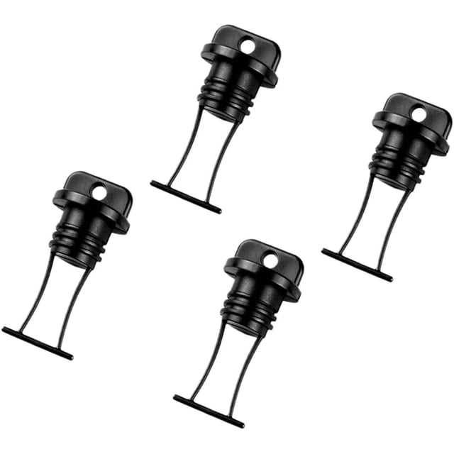 PinesC UrbanMingle 4 Pcs Black Kayak Drain Plug, Drain Plug Kit, Kayak Canoe Boat Threaded Drain Plug Replacement Accessories