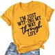 thumbnail image 2 of Gibobby Blusa Mujer Tamaño Camiseta de manga Tops Camisetas Gráfico corto de mujer O-cuello Impreso Plus Blusa de mujer de moda（Amarillo， XXXL), 2 of 3
