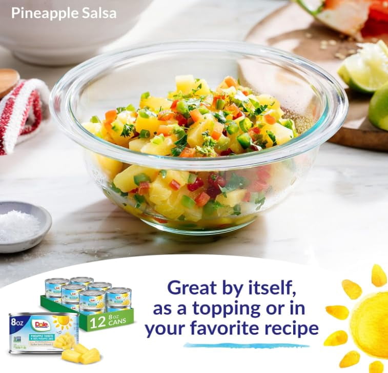 Dole Pineapple Tidbits in 100% Pineapple Juice (Pack of 12)