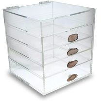 OnDisplay Ultimate Diva Cosmetic Organization Station - 12" Cube - Gold/Silver Agate (Natural/Silver)