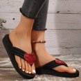 thumbnail image 6 of Women's Heart Glitter Flip Flops Flat Casual Summer Footwear Red 41, 6 of 9