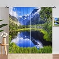 thumbnail image 4 of Landscape Curtains Nature Theme Window Drapes with Foggy Snow Mountain Forest Lake Scenery Scene Design Print Pattern Rod Pocket Curtains for Bedroom Living Room Office 2 Panels 42 x 63 Inch, 4 of 5
