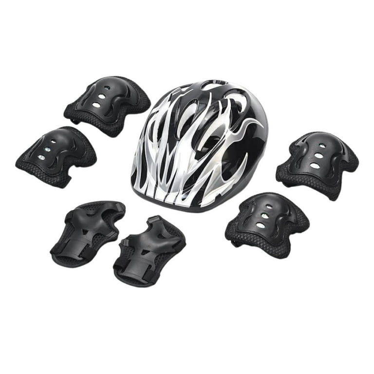 bike helmet pads & gloves 7 piece set isinwheel Full Protective Gear 7-Pieces Knee Pads Wrist Guard iSinwheel Official Store Helmet comes in size M by default Kids Protective Gear Set, 7-Piece
