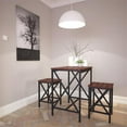 thumbnail image 2 of HomeFare Brookdale Wood Dinning Table with 2 Stools in Brown, 2 of 7