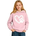 thumbnail image 4 of Girls Long Sleeve Hooded Sweatshirt with Cute Puppy and Heart Print Casual Hoodies Sweatshirts Jacket Soft Lined Fall Winter Warm Valentine's Day Gifts(Light Pink,3-4 Years), 4 of 5