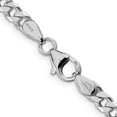thumbnail image 3 of Diamond2Deal 925 Sterling Silver Rhodium-plated Polished 5mm Curb Chain Necklace for Men 18", 3 of 6