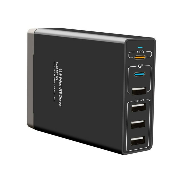 65W 4 6 Port Usb Fast Charger Type C Pd High Speed Quick Hub,60W Mobile Cell Phone Multi Adapter ,Multifunctional fast charging