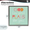thumbnail image 4 of Stupell Industries Cottage Green God's Plans For You Gray Floating Frame Canvas Art, 25 x 25, by SD Graphics Studio, 4 of 8