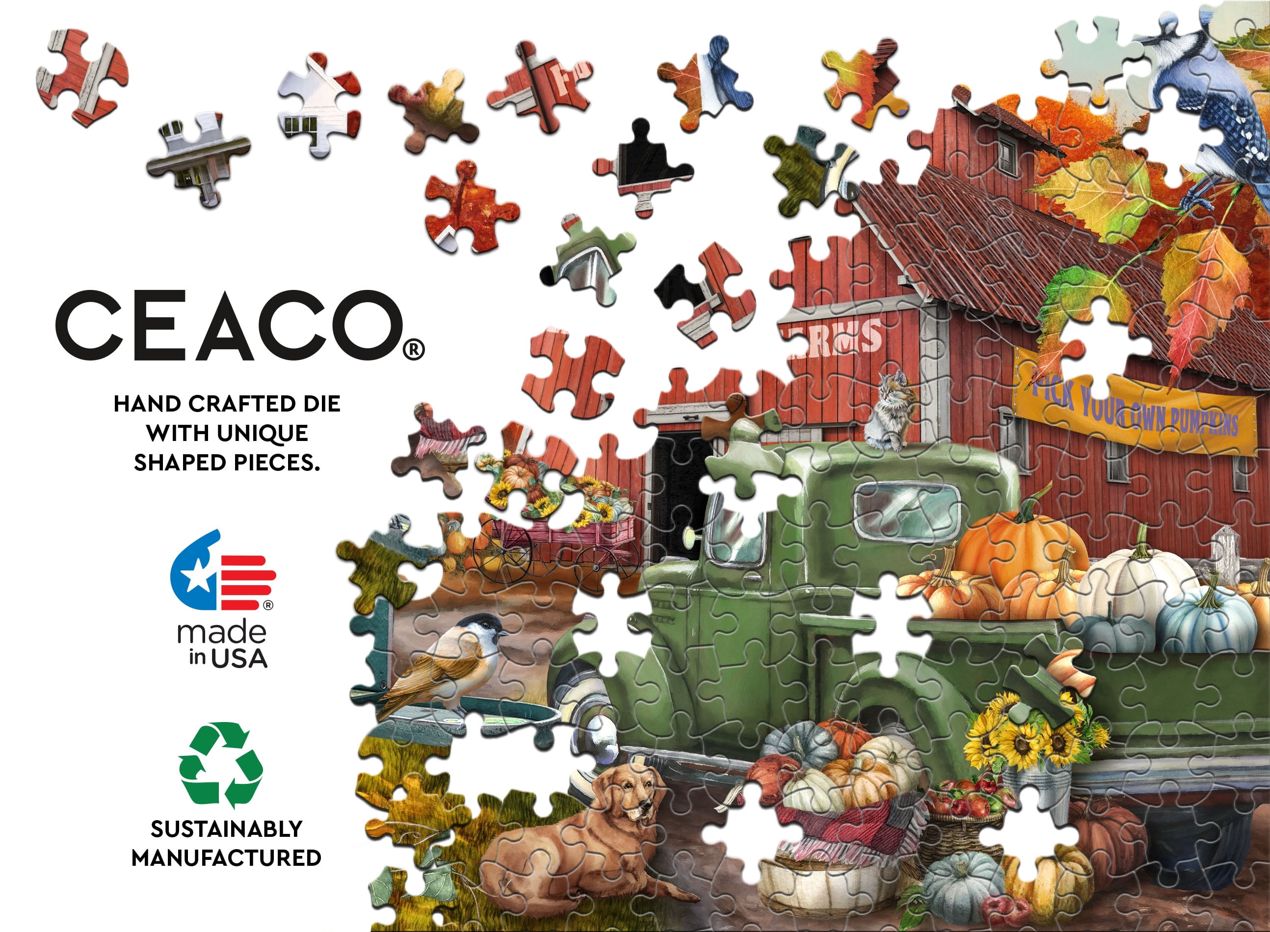Ceaco Farm Sweet Farm (Tom Wood) Interlocking Jigsaw Puzzle