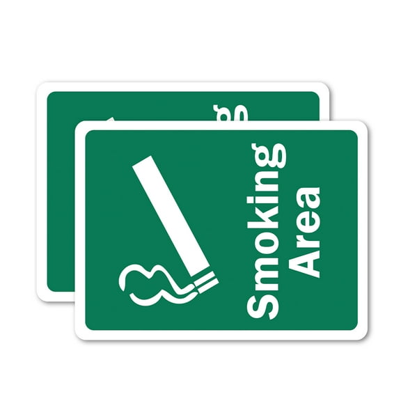 (2 Pack) Smoking Area OSHA ANSI Sign 5 Inch X 3.5 Inch Vinyl Label Decal Sticker Weather Resistant, UV Protected for Workplace, Business, and Construction Site, Made in the USA