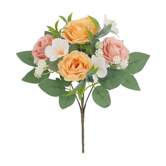 Simulation Rose Bouquet, Small Fresh Artificial Flower Arrangements, for Wedding Living Room Office Bathroom Home Decor