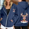 thumbnail image 2 of WILLBEST Sudadera de Mujer con Estampado Navideño, Cremallera, Manga Larga, Bolsillo, Cordón Ajustable y Capucha Informal 2207 XX-Grande, 2 of 8