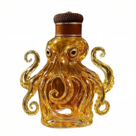 Botella de whisky de diseño único con elegante ilustración de criaturas marinas para el bar del hogar