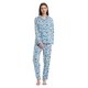 thumbnail image 1 of GLOBAL Conjuntos de Pijamas de Algodón para Mujer, Ropa de Dormir de Manga Larga con Botones, Ropa de Dormir Cómoda, Conjunto de Pijamas Suaves, Flor Verde Azul L, 1 of 5
