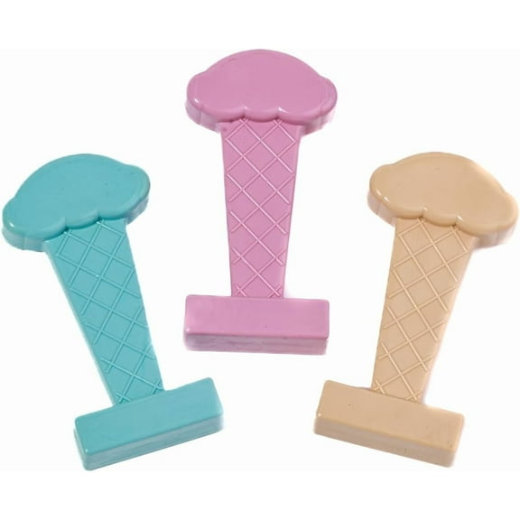 Bullibone Nylon Dog Chew Toy Ice Cream Bone - Improves Dental Hygiene, Easy to Grip Bottom, and Permeated with Flavor - 3 Pack