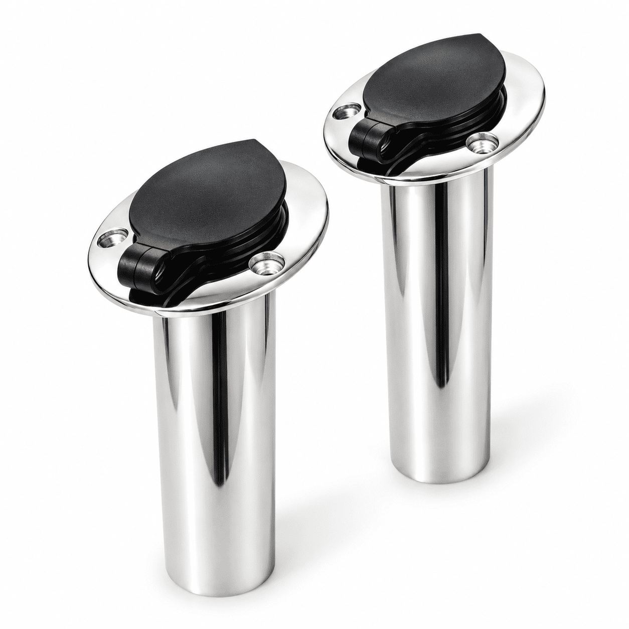 15° Flush Mount Boat Fishing Rod Holders Set of 2 Stainless Steel Rod Racks