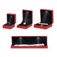 thumbnail image 3 of Collar de luz LED de moda, caja de cadena larga, soporte para colgante para aniversarios de boda, exhibición de pulseras para caja de regalo de joyería A, 3 of 5