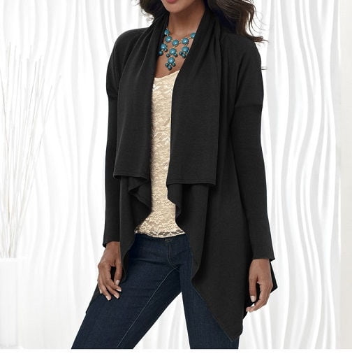 womens draped cardigan