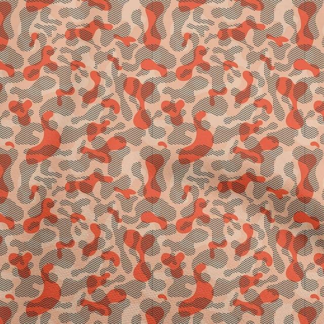 oneOone Popeline de Coton Orange Tissu Abstrait Matière de Robe Tissu Imprimé Tissu au Mètre 42 Pouces de Large