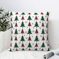 thumbnail image 4 of Pofeuu Buffalo Plaid Christmas Trees Print Double-sided plush pillowcase Square Throw Pillow Covers Pillows Cover for Living Room Bedroom Sofa Couch Cushion Cover（No pillow core）-18"x18", 4 of 7