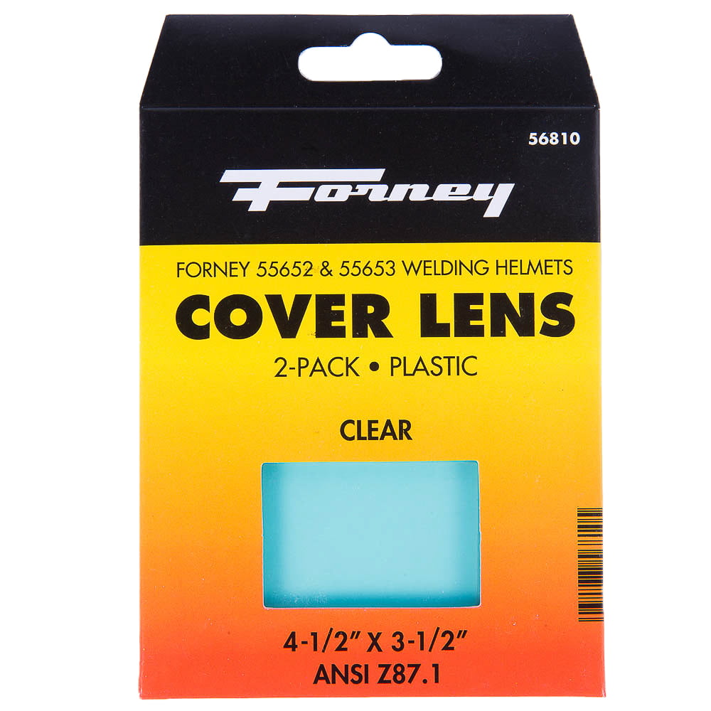 Forney 56810 Cover Lens for 55652 and 55653 Welding Helmet 2-Pack Clear Plastic 
