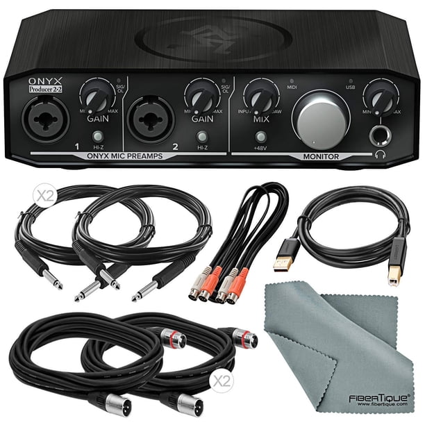 Mackie Onyx Series Producer 2 2 Usb Midi Audio Interface With Midi Xlr Trs Usb Cables And Cleaning Cloth Basic Audio Bundle Walmart Com Walmart Com