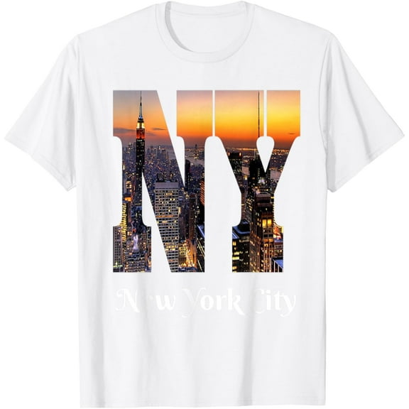 New York City Iconic Skyline T-shirt T-ShirtMen's and women's pure cotton short-sleeved shirts