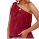 thumbnail image 4 of ICHUANYI Clearance One Shoulder Tops For Women Summer Chiffon Tie Bow Knot Sleeveless Tank Tops Loose Fit(Red, XL) ICHUANYI WER2023080815527, 4 of 7