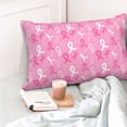 thumbnail image 4 of KLL Breast Cancer Awareness (3) Pillow Covers Envelope Closure,Super Soft and Cozy Fuzzy Fleece Pillow Case Cover (No pillow core）, 4 of 5