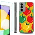 thumbnail image 1 of Shockproof Bumper Phone Case for Samsung Galaxy A14 5G, with Tempered Glass Screen Protector, by OneToughShield ® - Bell Pepper, 1 of 3