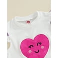thumbnail image 6 of Suealasg Baby Girl Clothes Fly Sleeve Heart Print T-Shirt +Heart Print Ruffle Shorts +Headband 6M 1T 2T 3T 4T Toddler Girls Summer 3Pcs Outfits, 6 of 7