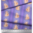 thumbnail image 2 of Soimoi Purple polyester Crepe Fabric Paw Print & Rabbit Kids Printed Fabric 1 Yard 42 Inch Wide, 2 of 3