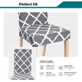 thumbnail image 6 of Printed Chair Covers for Dining Room Set of 6, Stretch Kitchen Chair Covers Washable Parsons Chair Slipcover Removable Dining Chair Protectors for Hotel,Ceremony,Banquet(Grey+White), 6 of 6