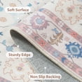 thumbnail image 3 of Lahome Decor Modern Oushak Bedroom Runner Rug, Boho Floral 2x6 Runners for Hallways 6ft, Non Slip Washable Soft Rug Kitchen, Ultra Thin Turkish Retro Carpet Runners for Bathroom Entryway,Pink, 3 of 9