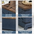 thumbnail image 5 of Joaxswe 3-Piece Coffee Table Set with Hidden Storage for Living Room, Vintage Dark Blue, Farmhouse Style, 5 of 9