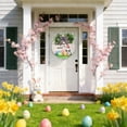 thumbnail image 4 of YingYouFu Easter Door Hanger, Wooden Welcome Sign with Green Plants, Handcrafted Farmhouse Wall Decoration for Front Door, Indoor Outdoor Festival Home Decor, Beige, 4 of 6