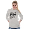 thumbnail image 4 of Funny Need a Weekend to Recover Joke Plus Size Long Sleeve Graphic Tee Shirt Brisco Brands 2X, 4 of 5